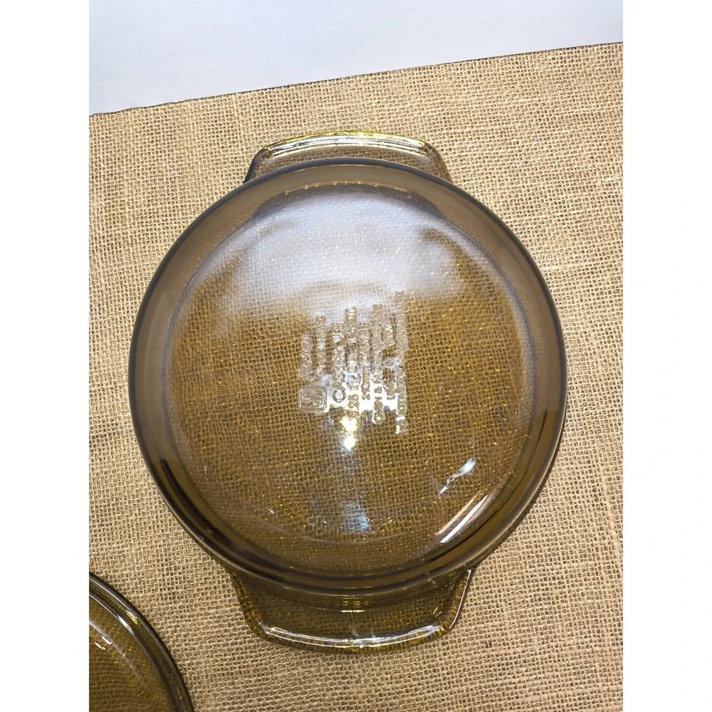 Vintage Anchor Hocking Amber Glass 1.5 Qt Casserole Dish With Lid Ember Brown